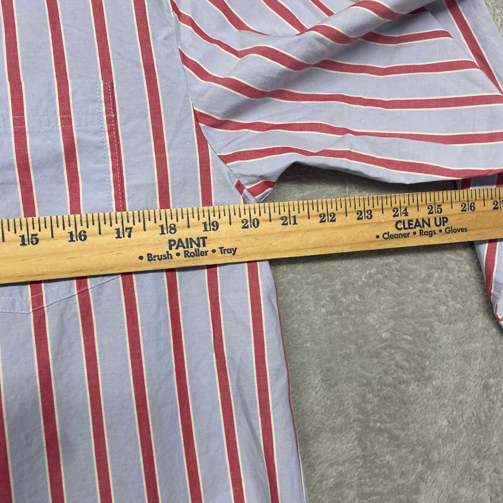Madewell Top Womens XS Tranquil Blue Red Striped The Easy Shirt Cotton NZ421 - Picture 6 of 10